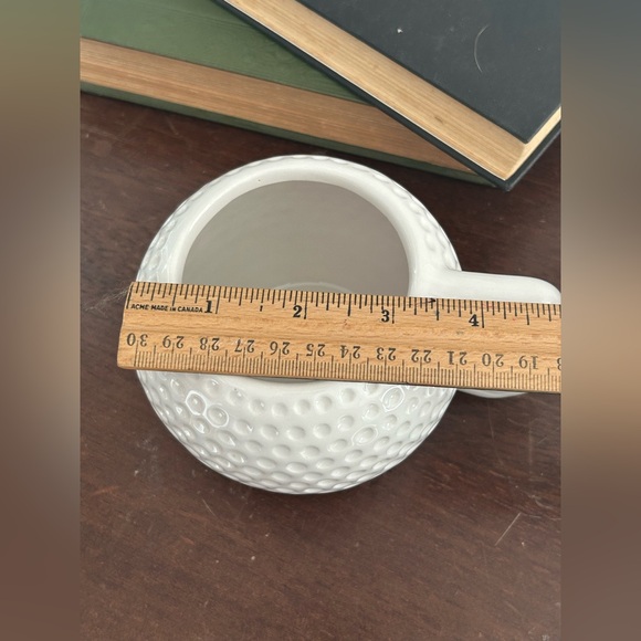 Golf Ball Shaped Coffee Tea Mug Cup With Golf Club Handle White - Picture 7 of 8
